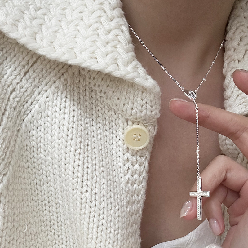 日系cherry kitty925银镶钻恶魔之眼爱心项链女简约小众设计感