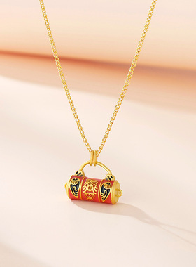 日系Cherry Kitty藏式珐琅彩扎基拉姆项链女vintage古法传承