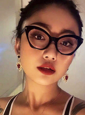 日本cherry kitty猫眼t字复古眼镜框新款眼镜架潮流平光镜素颜