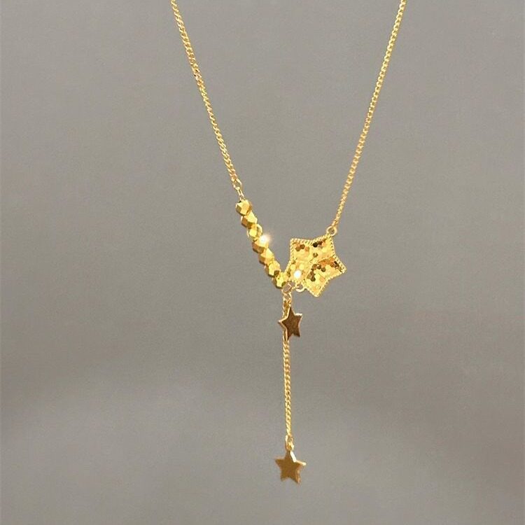 日系Cherry Kitty轻奢高级感鱼鳞星星项链女vingate森系百搭吊