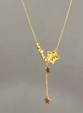 日系Cherry Kitty轻奢高级感鱼鳞星星项链女vingate森系百搭吊