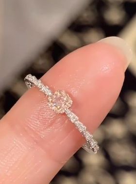 日系cherry kitty超闪粉指女ins小众精致时尚设计感食指戒甜美