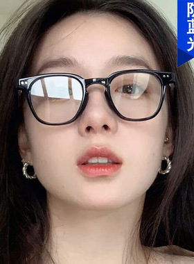 日本cherry kitty素颜米钉眼镜框防蓝光新款平光镜方形可配近视