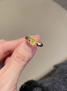 日系cherry kitty法式轻奢重工小黄指女复古小众高级感指环百搭