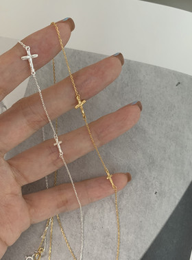 日系cherry kitty馨子 925银迷你褶皱项链女精致ins高级感锁骨链