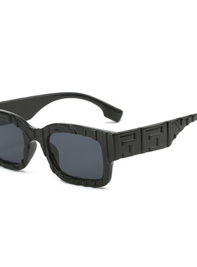 日本cherry kitty新款简约方形太阳镜 欧美个性五标凹凸字板文艺