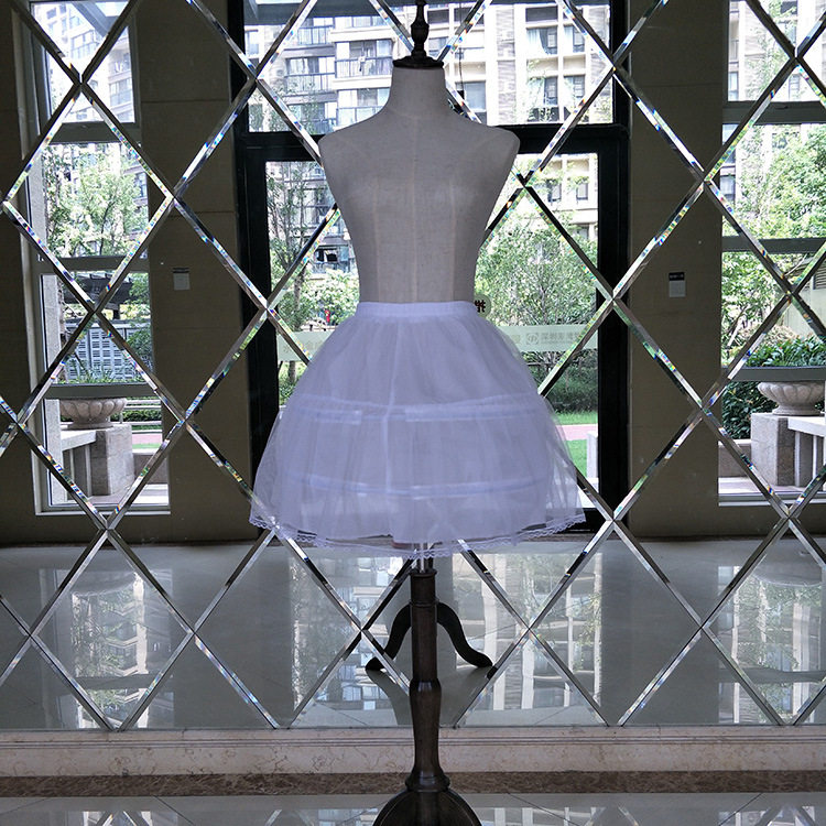 暴力女仆装lolita蓬蓬裙短日常有骨裙撑 短裙撑演出礼服撑裙黑E18