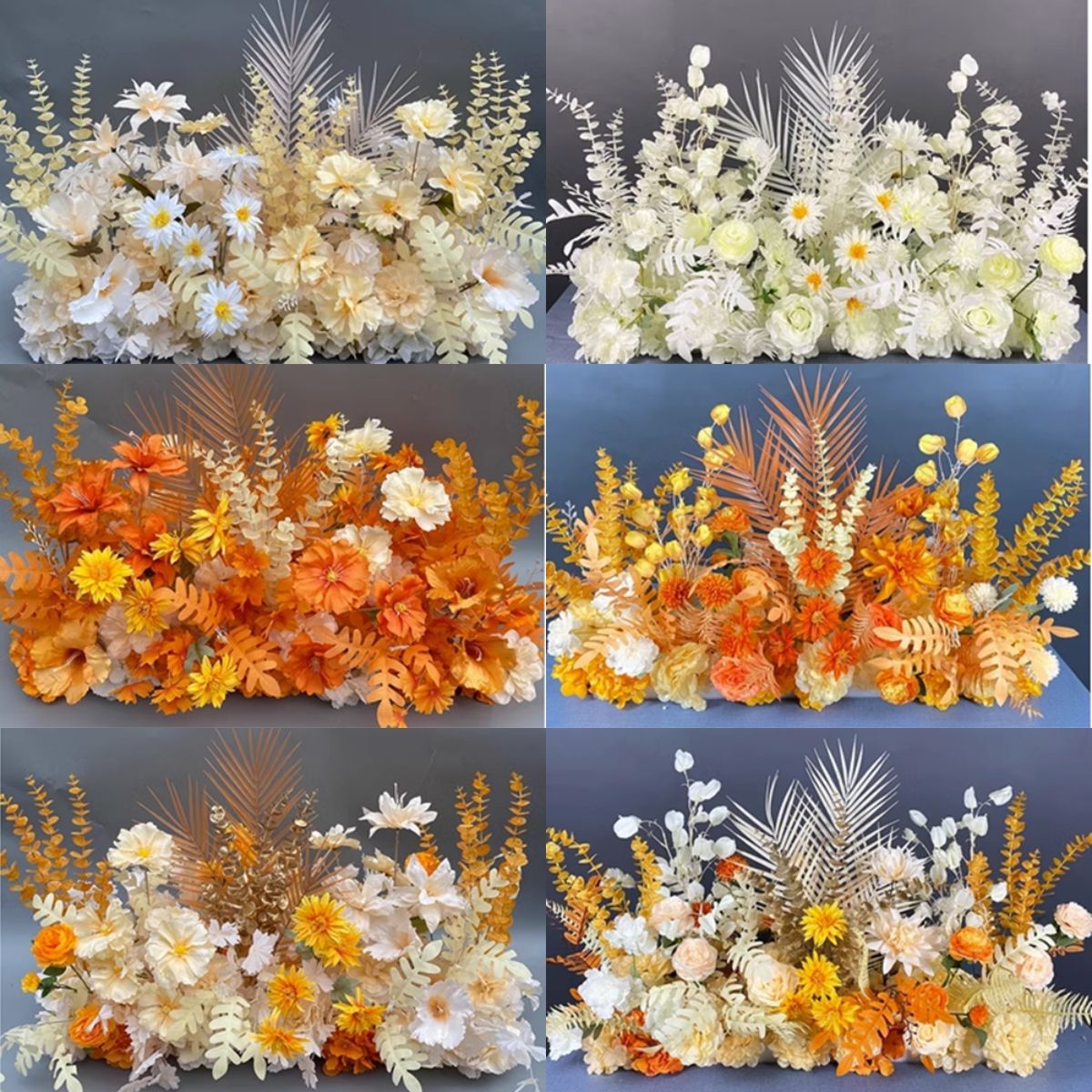 新款婚庆大款地排花仿真绢花成品装饰尤加利花排T台路引婚礼花艺