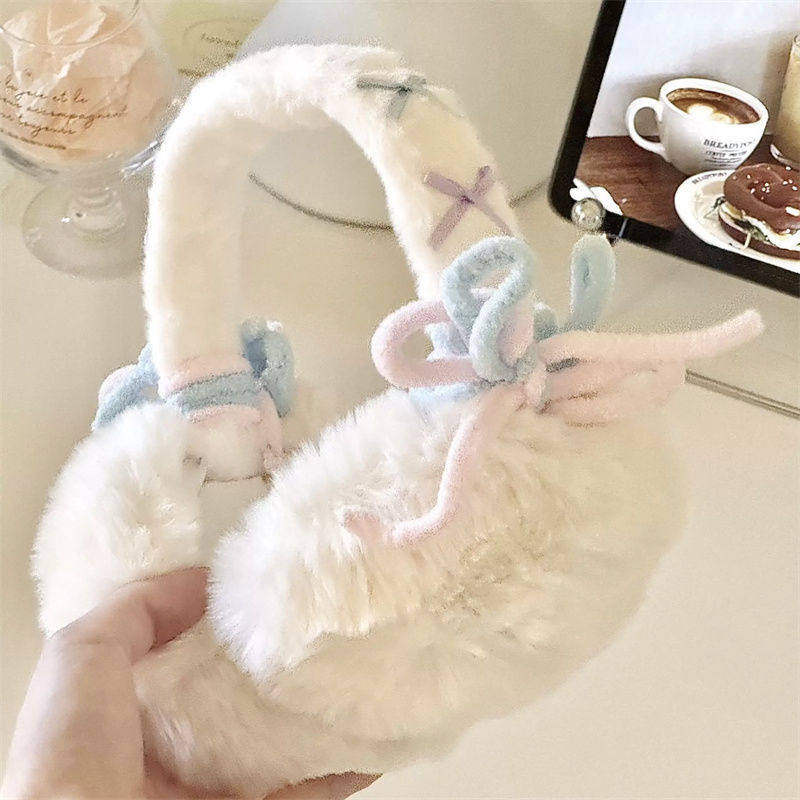 耳罩冻冬季毛绒保暖防寒护耳捂子可爱女耳套骑车学生耳蝴蝶结耳罩