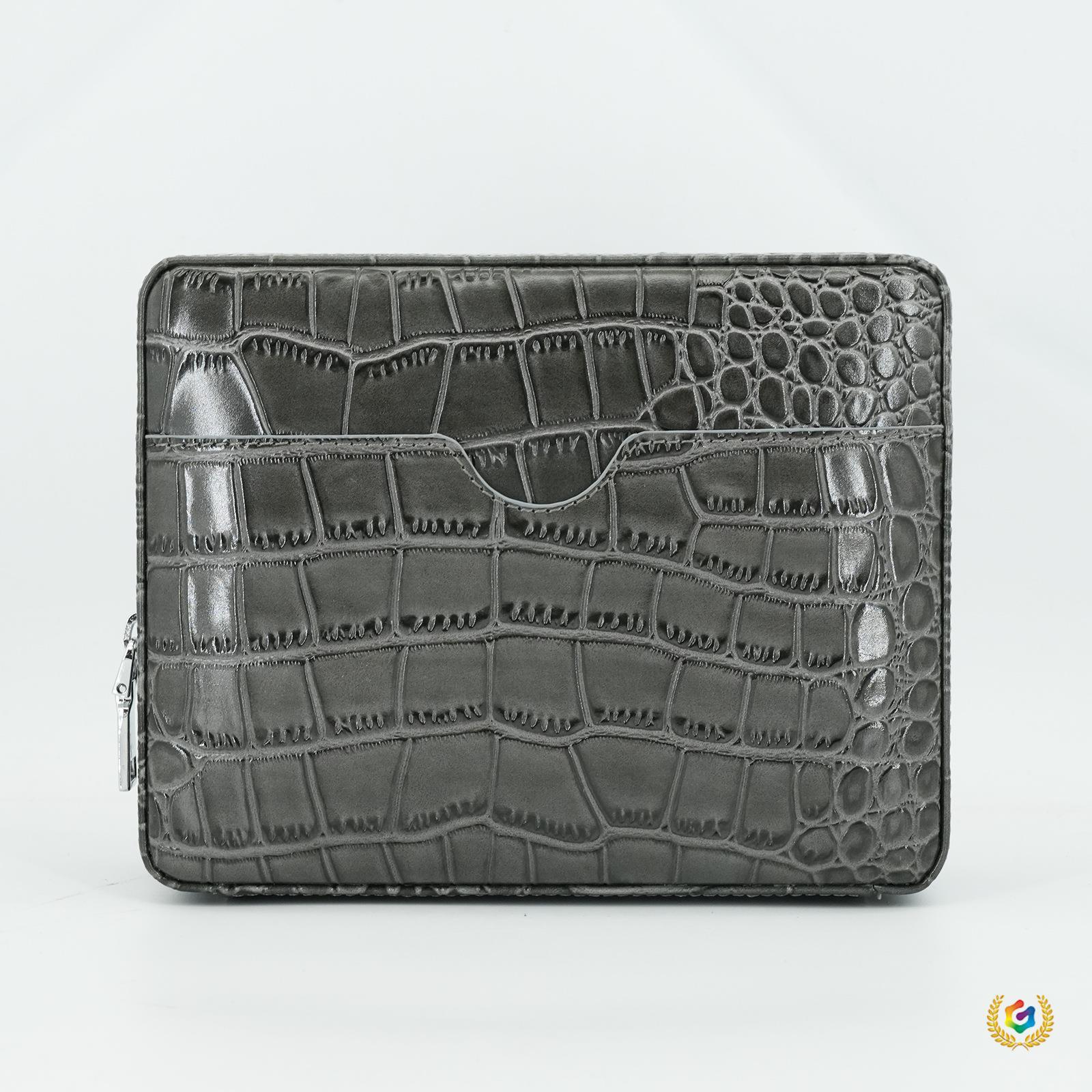 ?新品现货八只装雪茄盒随身携带便携式大容量包装盒黑色皮质雪茄