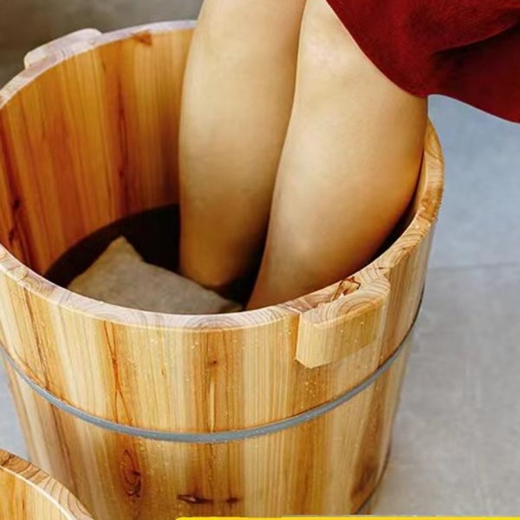 天然香杉木足浴桶家用泡脚木桶加厚防裂深桶足疗按摩木盆