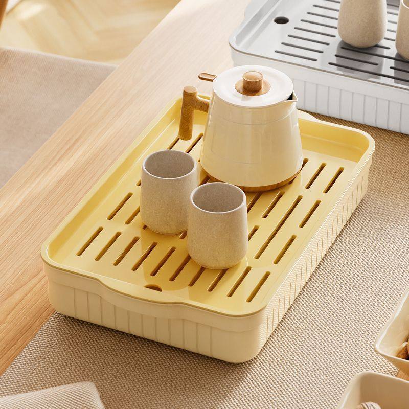 茶盘家用双层沥水高档办公室茶几方形放杯子户外泡茶冲茶托盘置物,家庭/个人清洁工具,杯架,淘宝优惠券,粉丝福利购,淘宝优惠卷