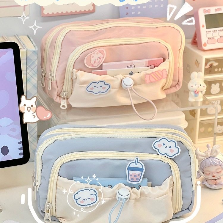 大容量笔袋铅笔盒可爱女孩小学生文具袋高颜值女生初中简约