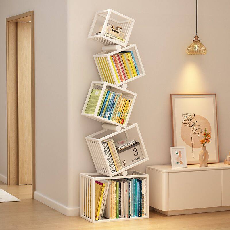 铁艺旁柜子收纳靠墙电视柜书柜书架落地小置物架网红过道客厅多层