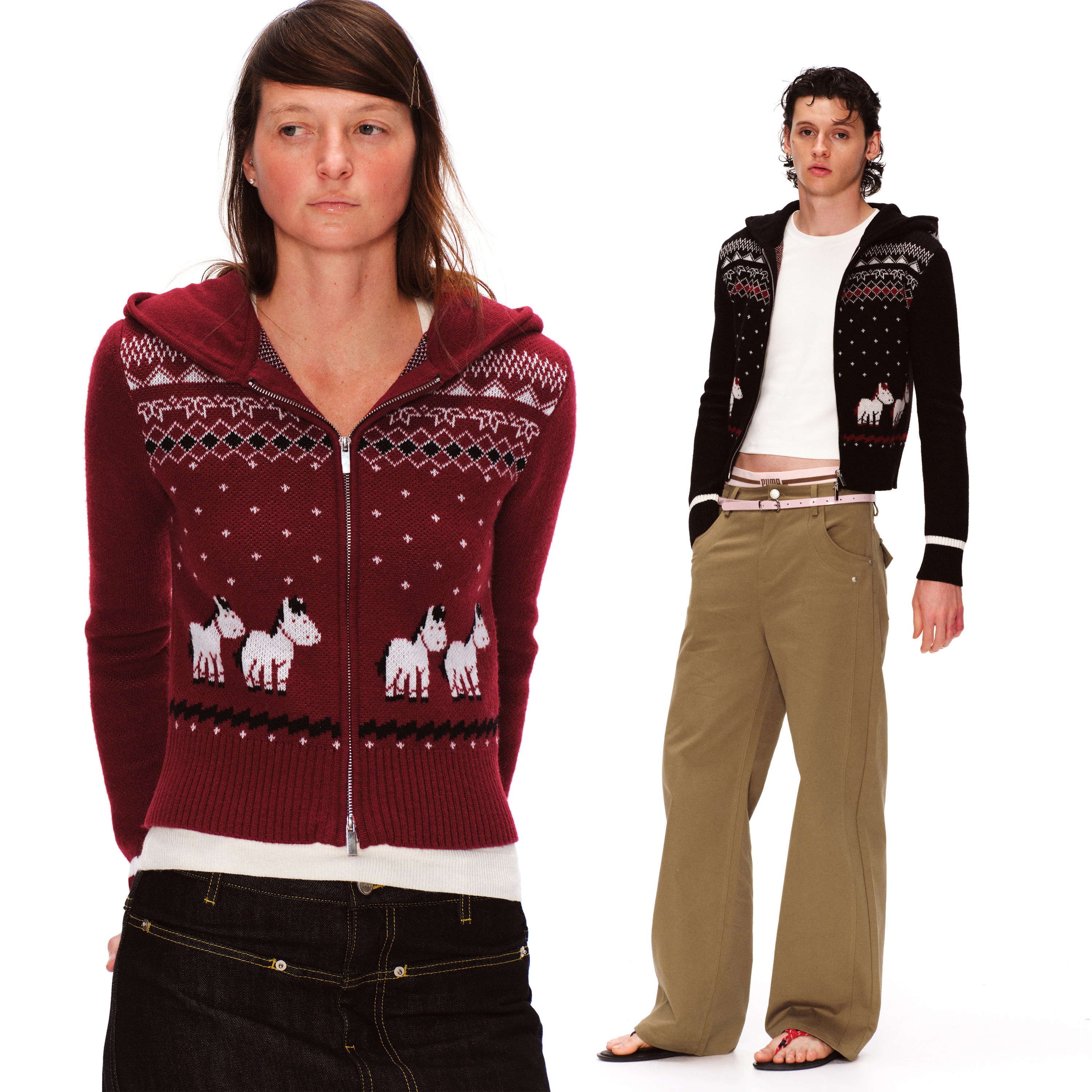 【1.23上新】美丽诺羊毛抗起球小马连帽毛衣开衫女春季格子针织衫,女装/女士精品,毛衣,淘宝优惠券,粉丝福利购,淘宝优惠卷