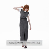 半身裙 长裙复古错位腰头显瘦A字中长款 出逃赤岗西 设计感开衩西装