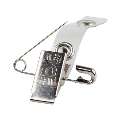 铁质英文夹子别针胸卡金属夹卡套夹证件卡夹带别针吊卡夹子100个