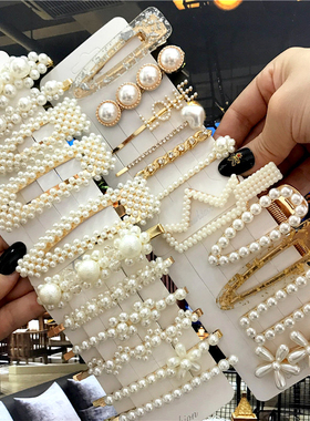 1Set Handmade Pearls Hair Clips Pin for Women Fashion Geomet