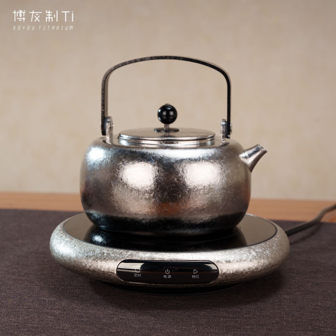 博友制钛 纯钛提梁壶小满电陶炉燃气炉烧水壶户外露营野营煮水壶图片