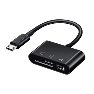 手机读卡器三合一适用于小米华为荣耀oppo安卓接口通用otg转接头连接U盘TF内存卡SD卡microusb转换器多合一