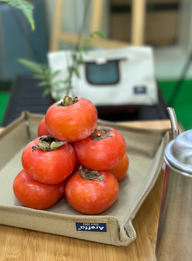 Areffa户外露营折叠水果托盘便携轻便卡其色野餐野外野炊盘子果具