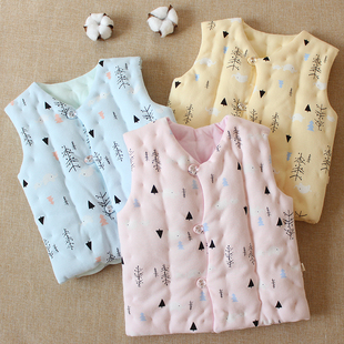 纯棉花手工男女宝宝马甲婴儿加厚背心坎肩儿童小孩保暖马甲秋冬季