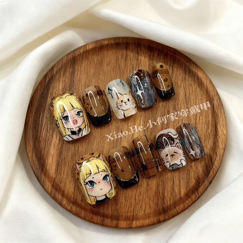 原创【  暖雾集】小何家纯手工穿戴甲·高级手绘美甲贴片