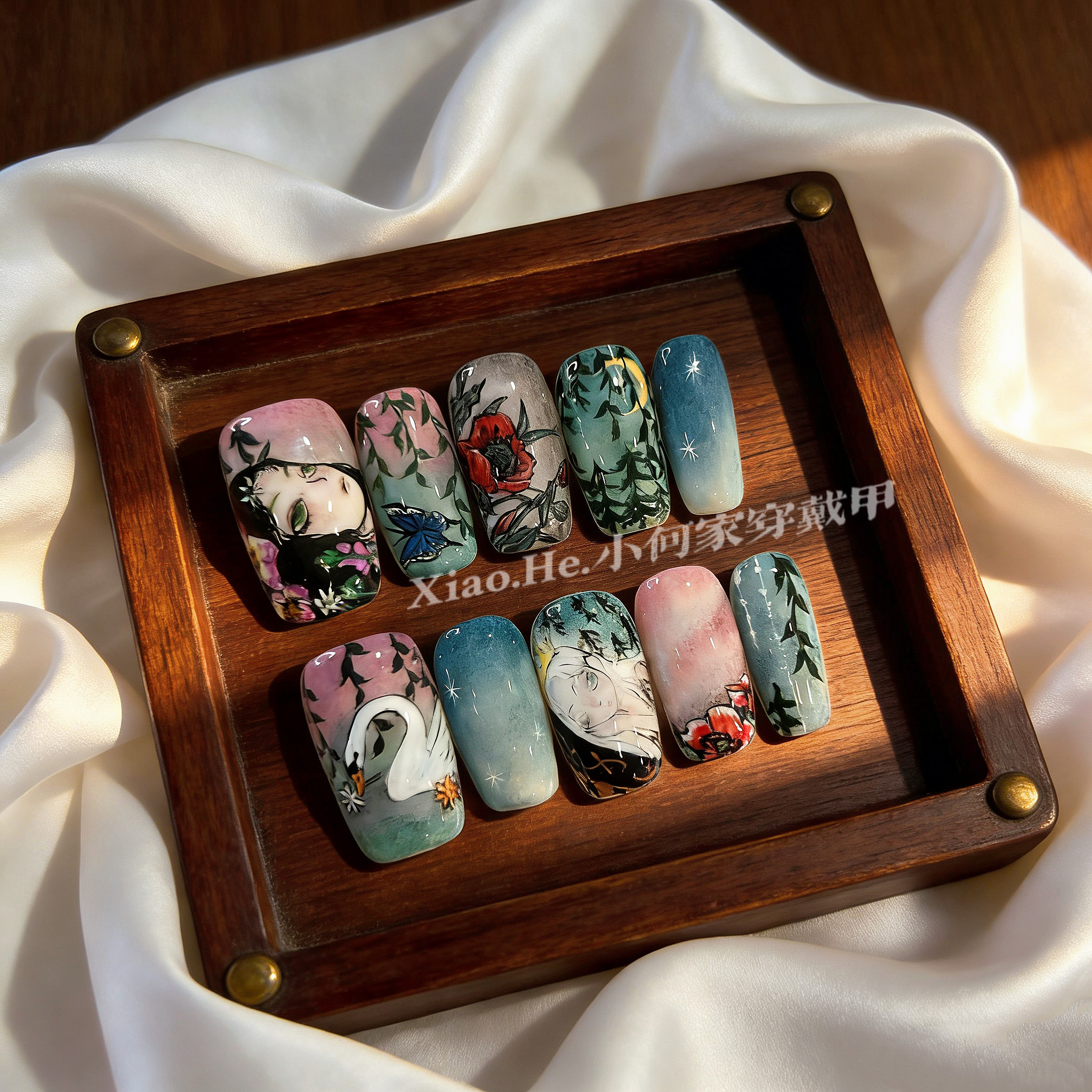 原创【 蓝海遗迹】小何家纯手工穿戴甲·高级手绘美甲贴片,商务/设计服务,礼品定制,淘宝优惠券,粉丝福利购,淘宝优惠卷