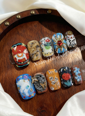 MLY【 京西岛】小何家纯手工穿戴甲·高级手绘美甲贴片