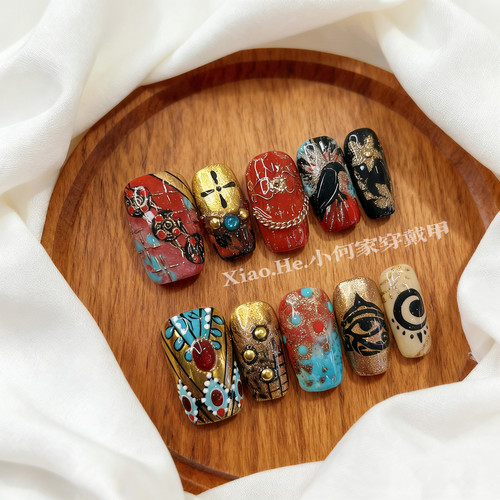 【 寄云山 】小何家纯手工穿戴甲·高级手绘美甲贴片