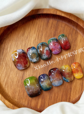 LY【  溺水的星星】小何家纯手工穿戴甲·高级手绘美甲贴片