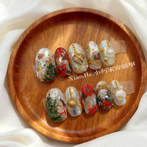 【 小天使 】小何家纯手工穿戴甲·高级手绘美甲贴片