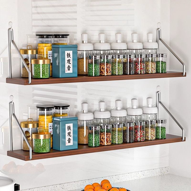 厨房多功能收纳墙壁一字木板