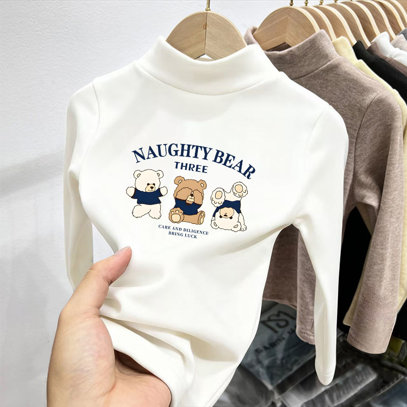 新款半高领趣味印花打底衫德绒内搭男童女童秋冬保暖上衣长袖T恤,童装/婴儿装/亲子装,保暖上装,淘宝优惠券,粉丝福利购,淘宝优惠卷