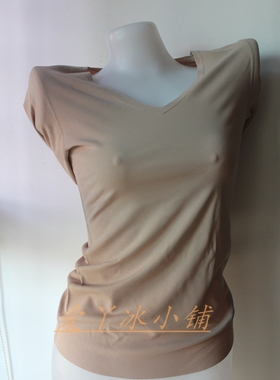 韩玛斯内衣女秋冬薄保暖本命年加绒螺纹上衣V领H12602圆领H12603