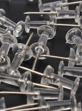 *40Pcs Clear Push Pins Drawing Pins Notice Cork Board Pins T