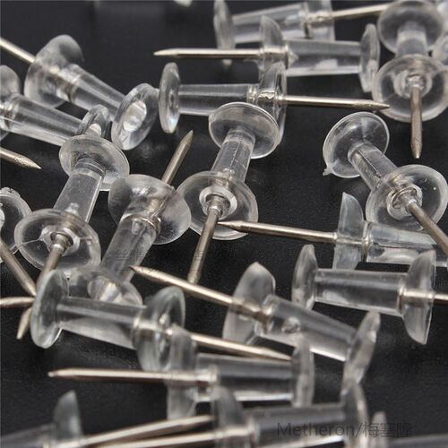 *40Pcs Clear Push Pins Drawing Pins Notice Cork Board Pins T
