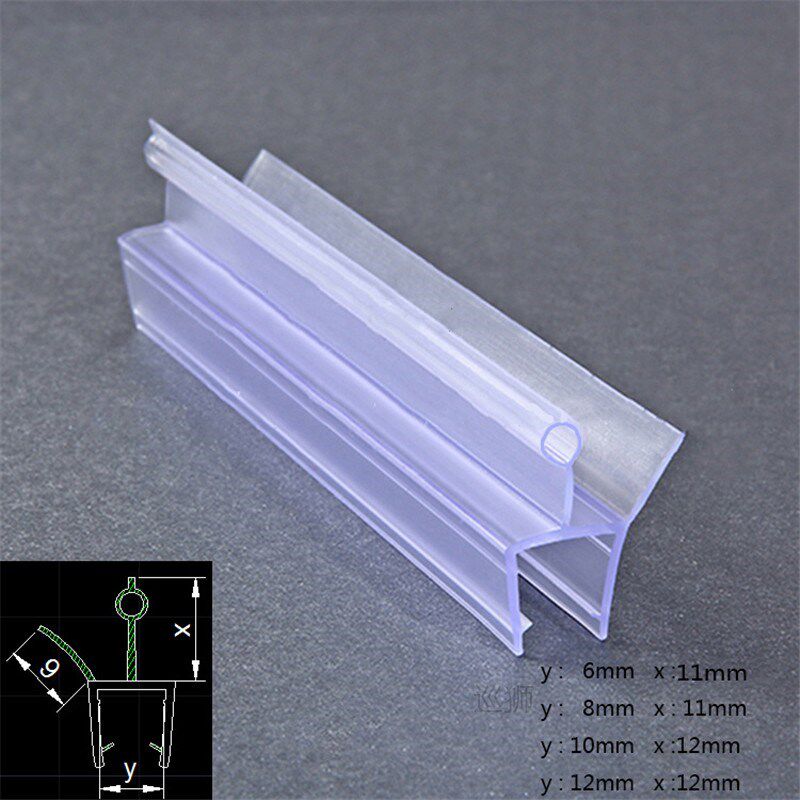 6/8/10/12mm Shower Screen Seal Strip Door Bottom Weather Str