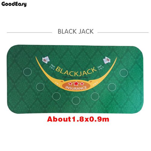 180*90Cm Suede Rubber Black Jack 21Points Baccarat Casino Po