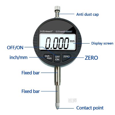 Digital Micrometer 0-12.7mm/0-25.4mm 0.001mm 0.00005