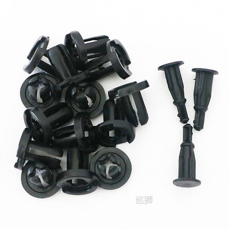 100Pcs Diameter 10mm Black Plastic Rivets Clips Auto Vehicle
