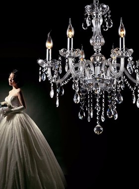 Crystal Chandelier Lights Pendant 6 Arm Candle Candelabro de