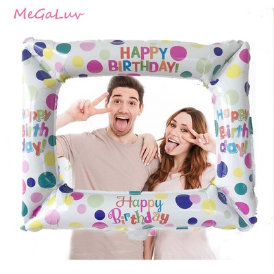 Happy Birthday Foil Balloon Birthday Photo Frame Photo Booth