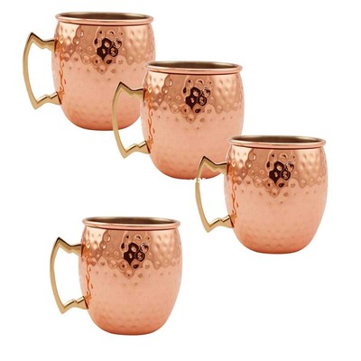 4pcs 550ml Moscow Mule Mug Stainless Steel Beer Cup Copper M