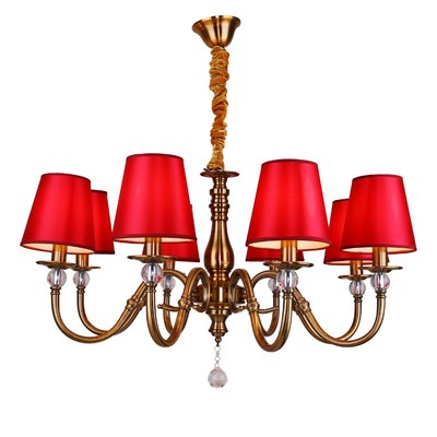 Fashion Chandelier Red Fabric Shade lustres de cristal Weddi