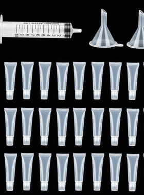 30 Pcs 10ml Empty Lip Gloss Tubes with Funnels Clear Soft Li