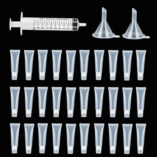 30 Pcs 10ml Empty Lip Gloss Tubes with Funnels Clear Soft Li