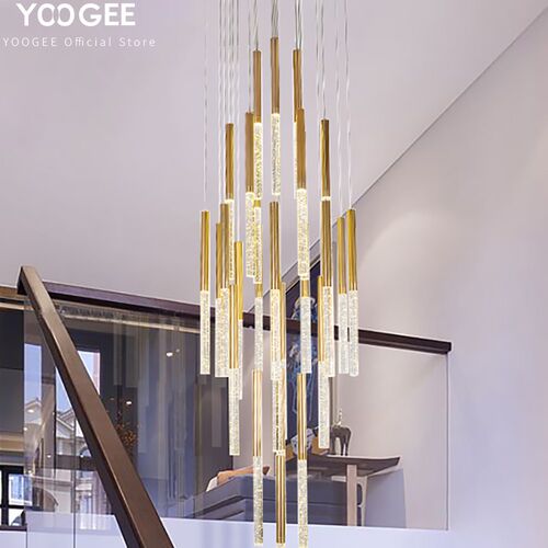 Modern Drops Crystal Chandelier Lighting Minimalist Loft Lon