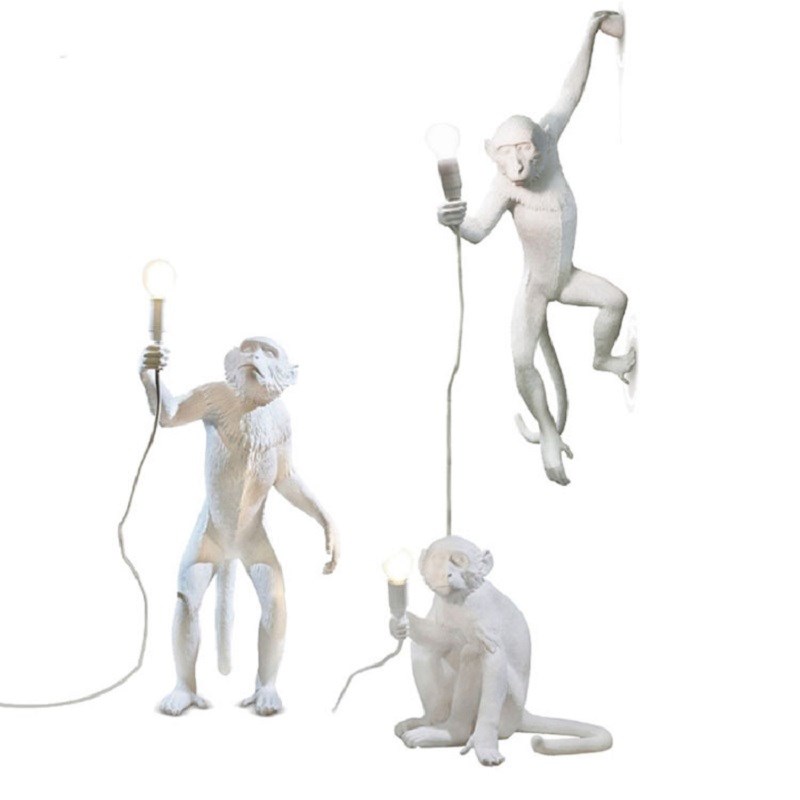 Modern Hemp Rope Resin Monkey Lights Pendant Lamp SELEI Corr