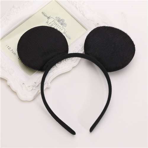 Mickey Hair Minnie Accessories 1pcs Mouse Ears Solid Black &